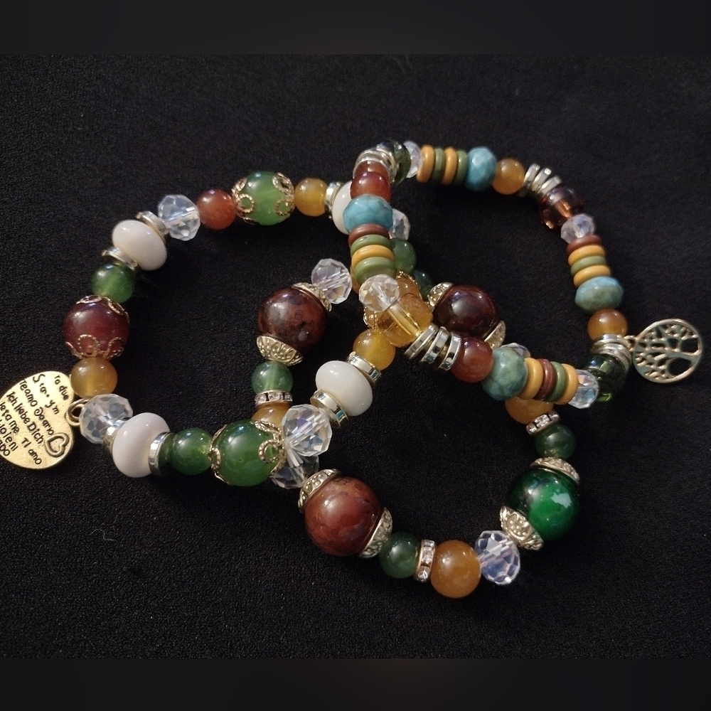Multicolor Charm Beaded Bracelet Set - Picture 6 of 6
